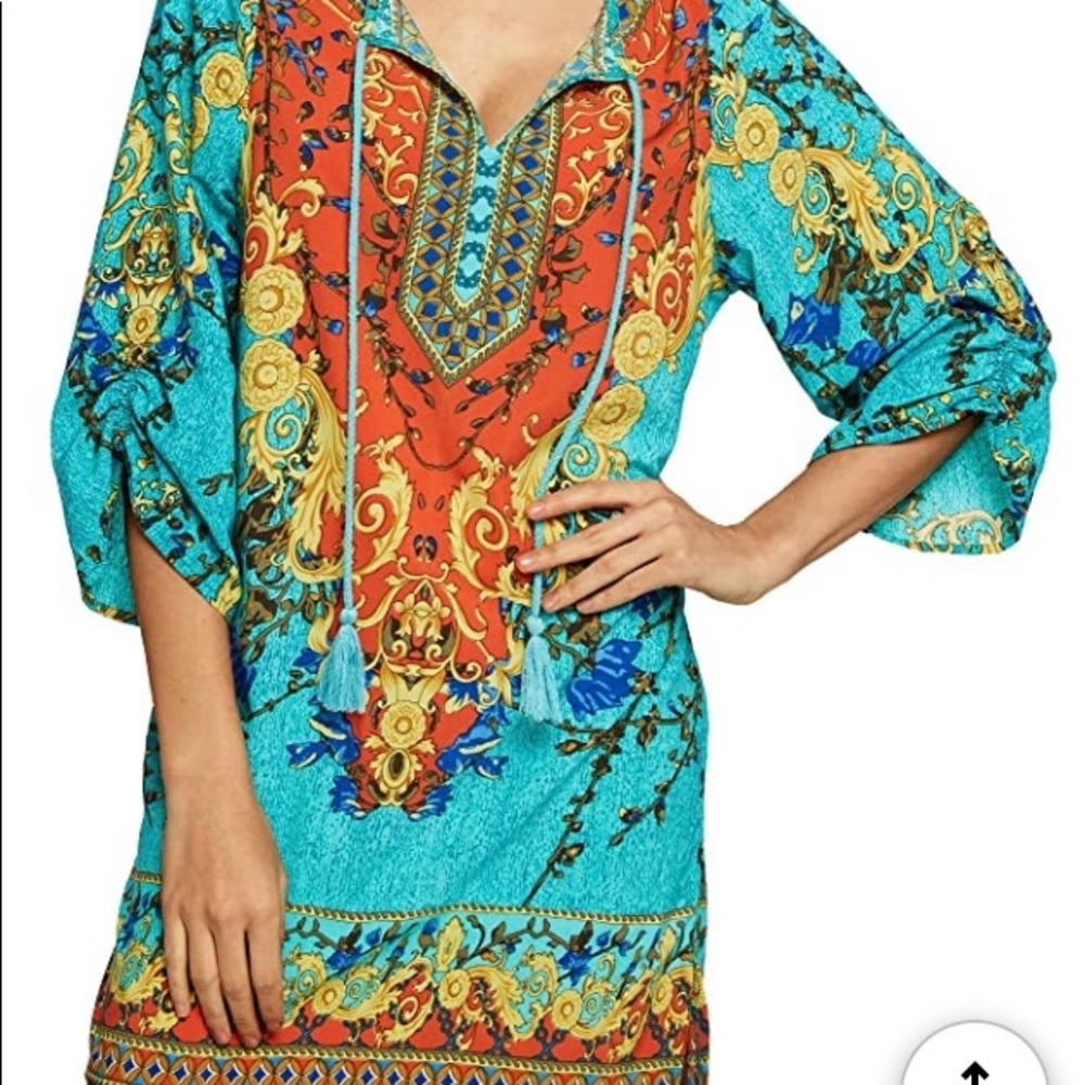 BOHO Vintage Ethnic style Cover- up/Tunic Size: L